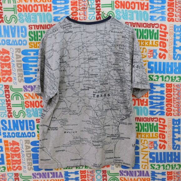 Y2K State Of Mine Texas Map T Shirt Size L All Over Print Map Graphic - Picture 5 of 5